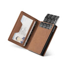 VC502 - Card Holder with Card Ejector, RFID Blocking, Zipper Coin Pocket, ID Window, and Magnetic Closure