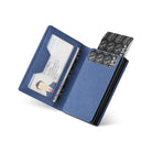 VC502 - Card Holder with Card Ejector, RFID Blocking, Zipper Coin Pocket, ID Window, and Magnetic Closure