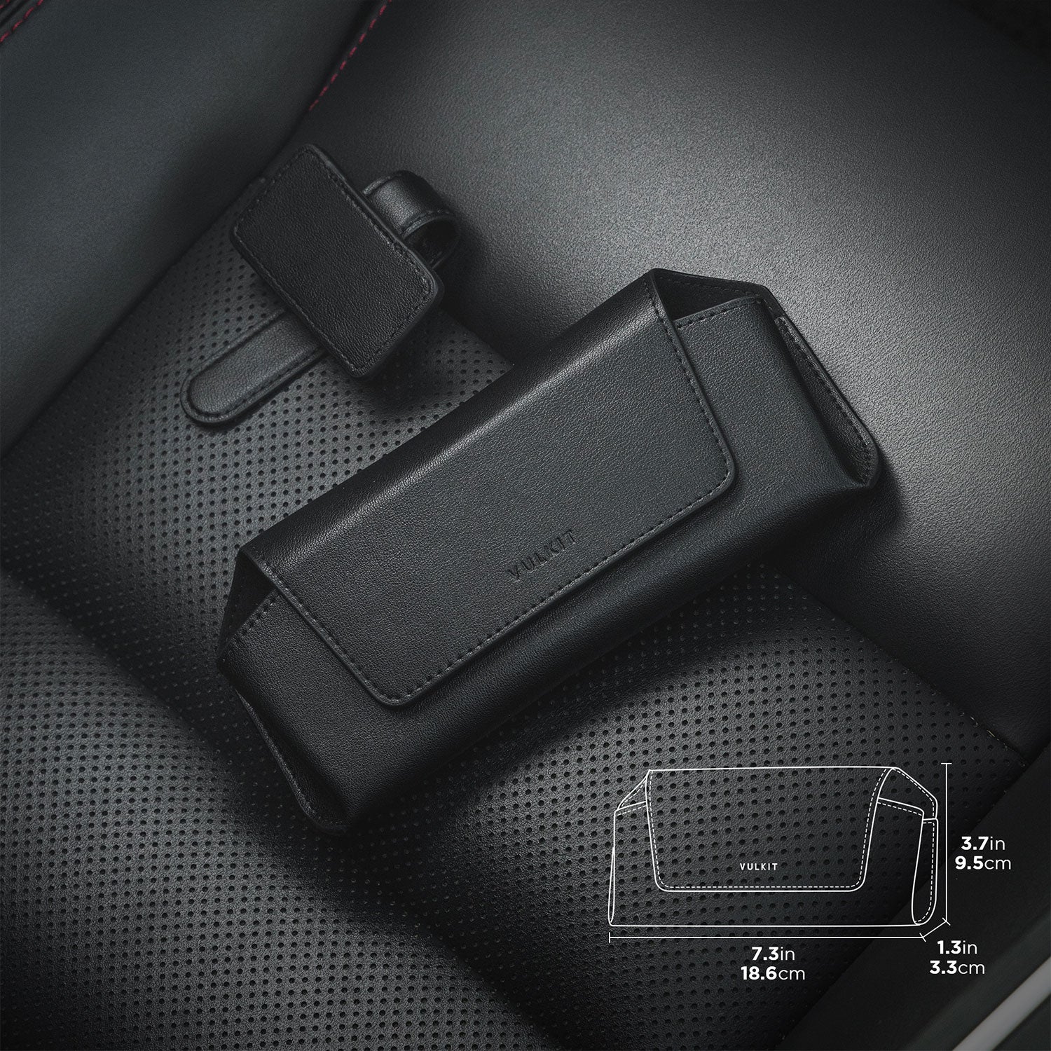 VGP103 - Leather Car Sun Visor Sunglass Holder with Detachable