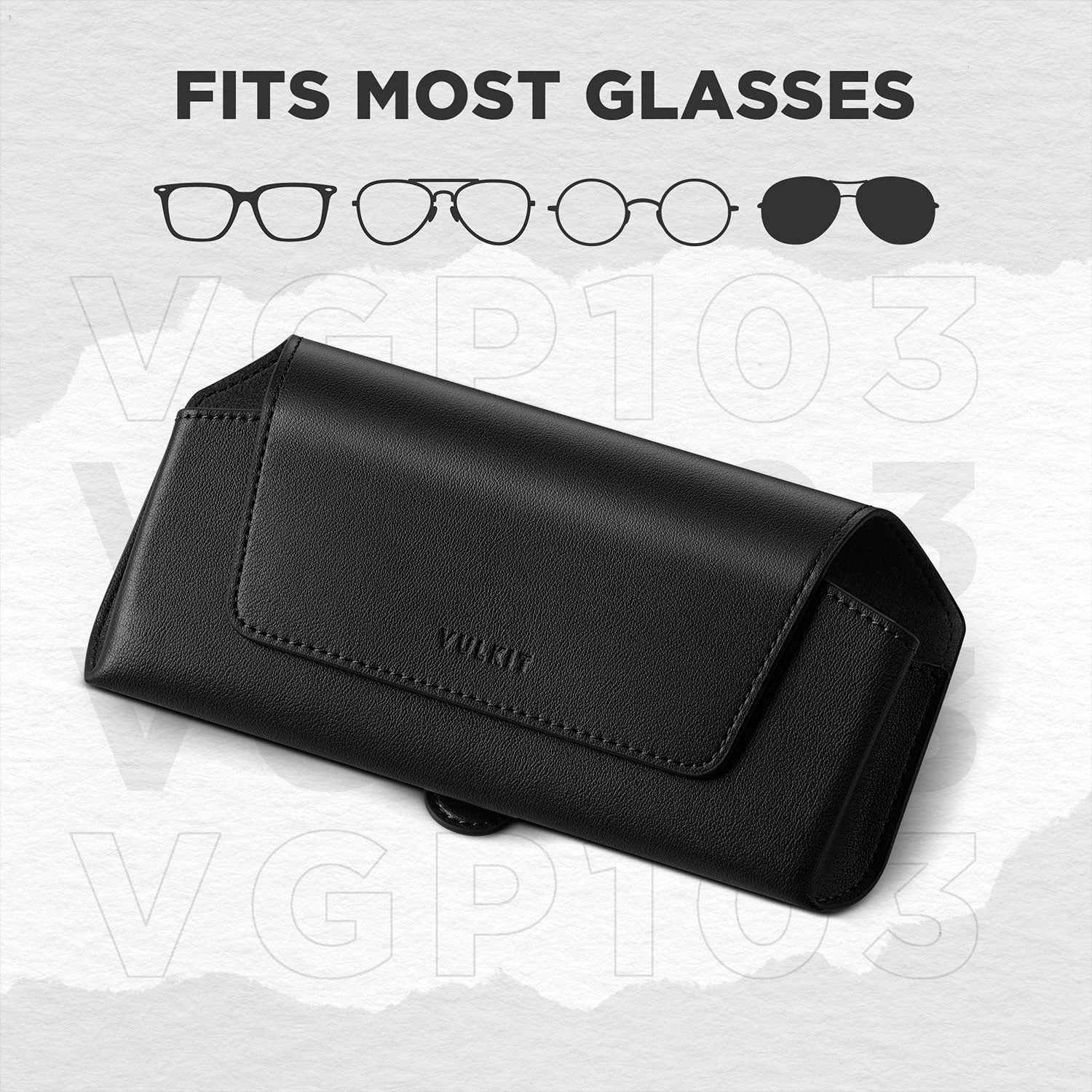 VGP103 - Leather Car Sun Visor Sunglass Holder with Detachable