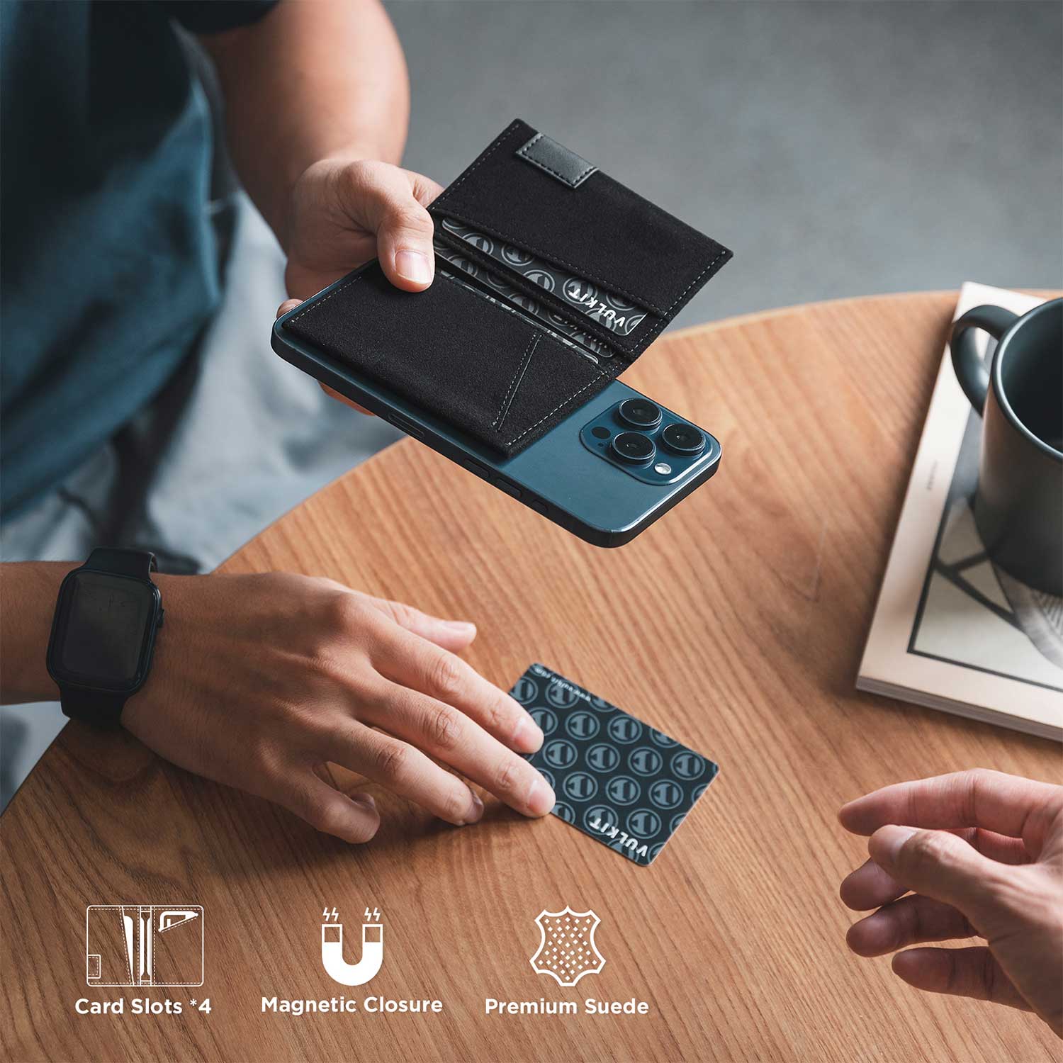 Popsocket Wallet VULKIT For IPhone RFID Blocking Card Holder