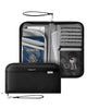 VPW106 - Family Passport Holder, RFID Blocking , Travel Card Organizer with Wrist Strap