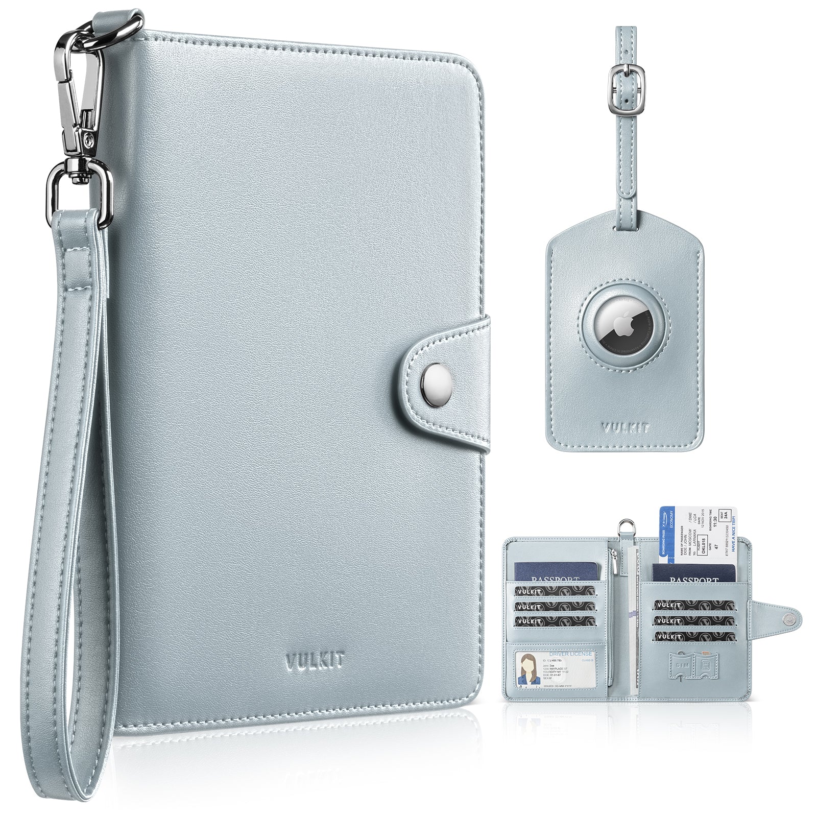 VPW108 -All-in-One Travel Wallet with AirTag Slot & RFID