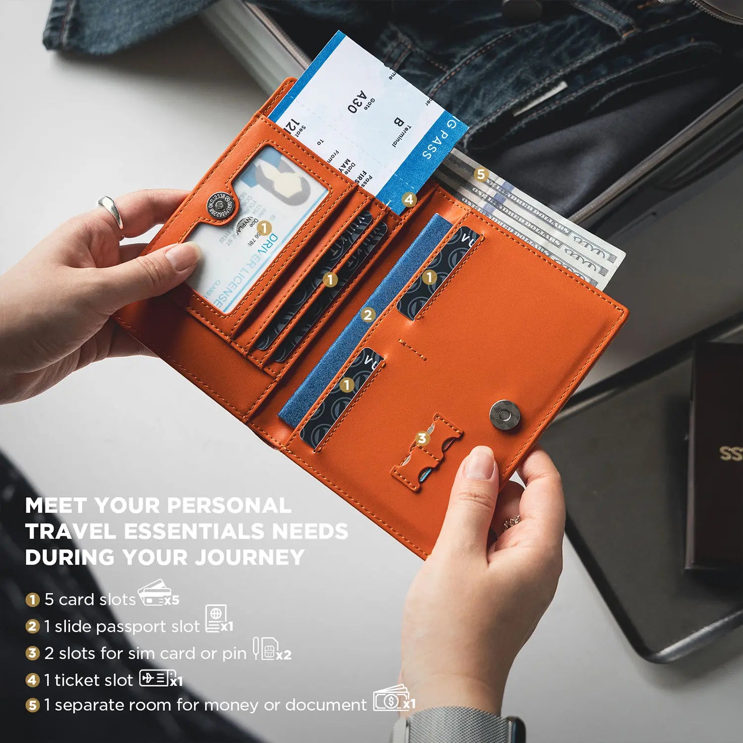 VPW123 - RFID Blocking Plaid Passport Holder