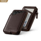 VW113P - Cartera tarjetero delgada de piel auténtica con bloqueo RFID, capacidad para más de 10 tarjetas y billetes doblados