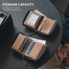 VW117 - RFID Blocking Leather Zippered Bifold Wallet with Coin Pocket