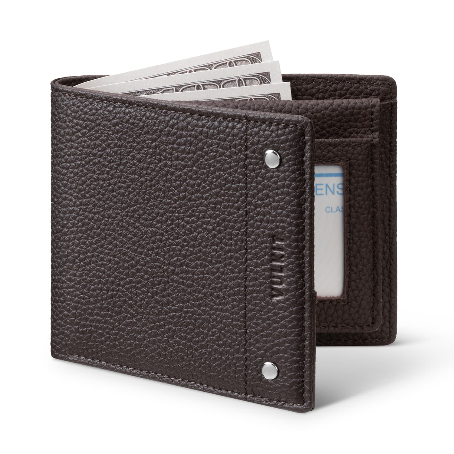 VW119P - Ultra-thin RFID Blocking Genuine Leather Bi-fold Wallet