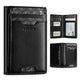 VW123 - Palm-Size RFID Blocking Slim Leather Credit Card Holder, 10 Slots with Money Band