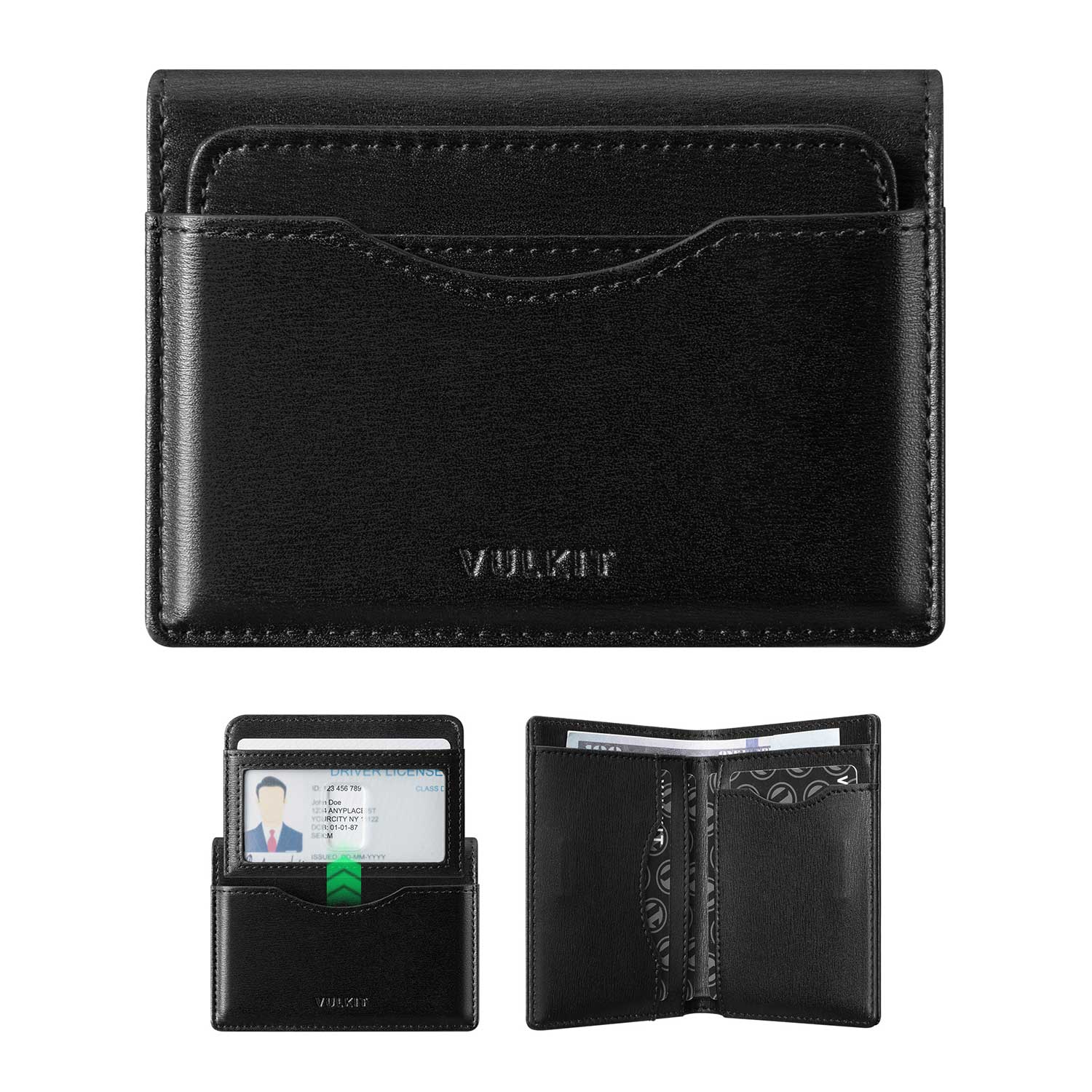 VW134 - Slim RFID Blocking Leather Card Holder with Magnetic Closure