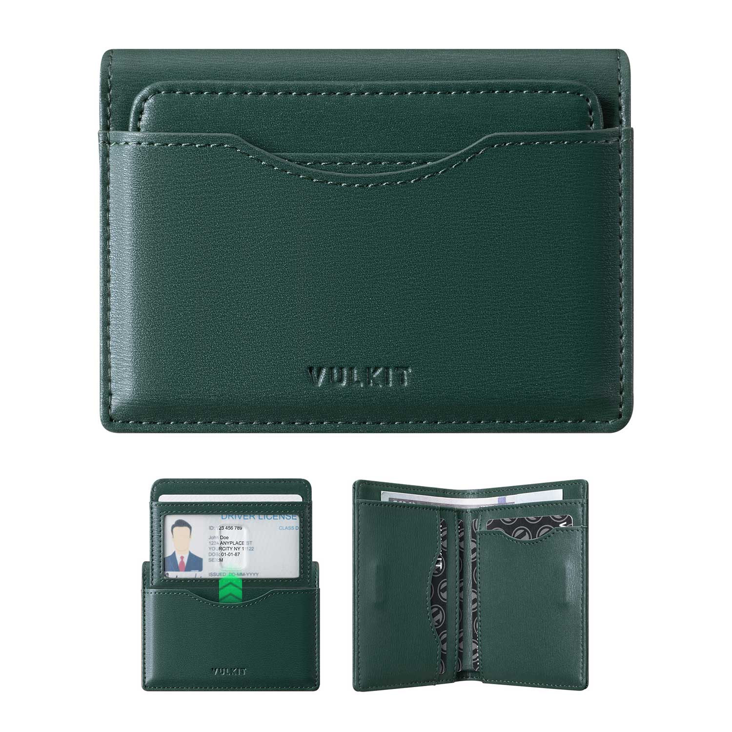 VW134 - Slim RFID Blocking Leather Card Holder with Magnetic Closure