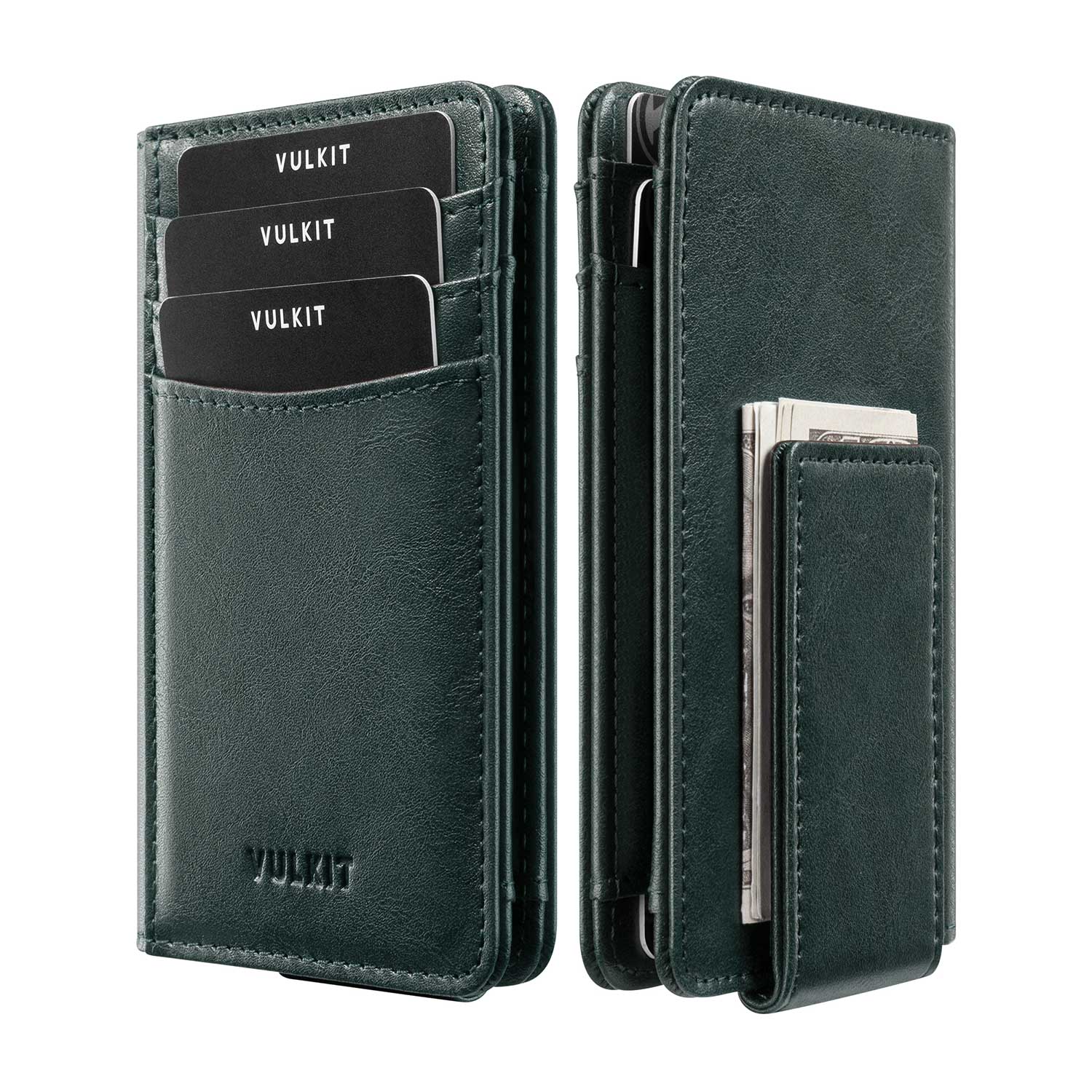 VW136 - Slim Leather RFID Wallet with Magnetic Money Clip – VULKIT