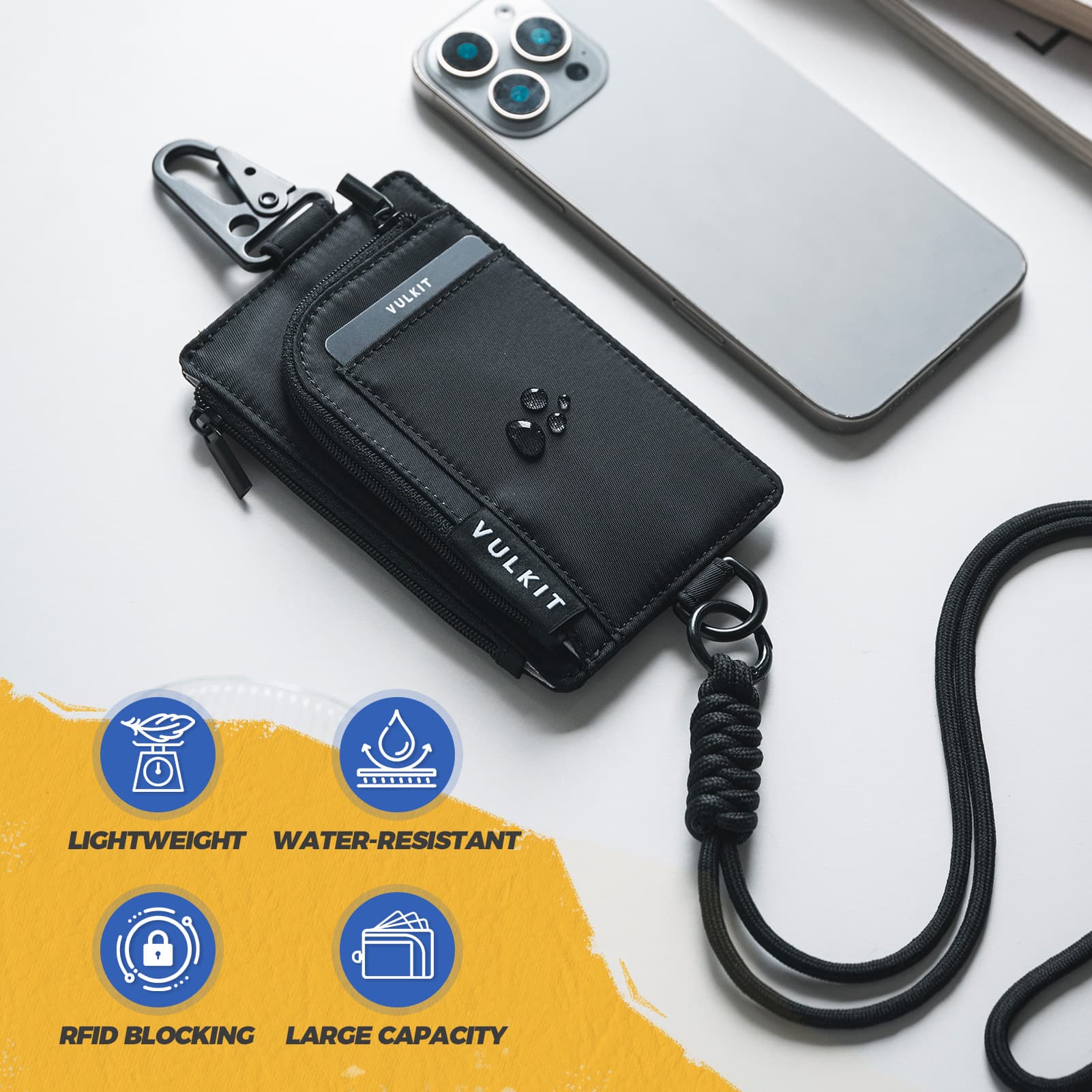 VW137- RFID Water-Resistant Outdoor Keychain Wallet – VULKIT