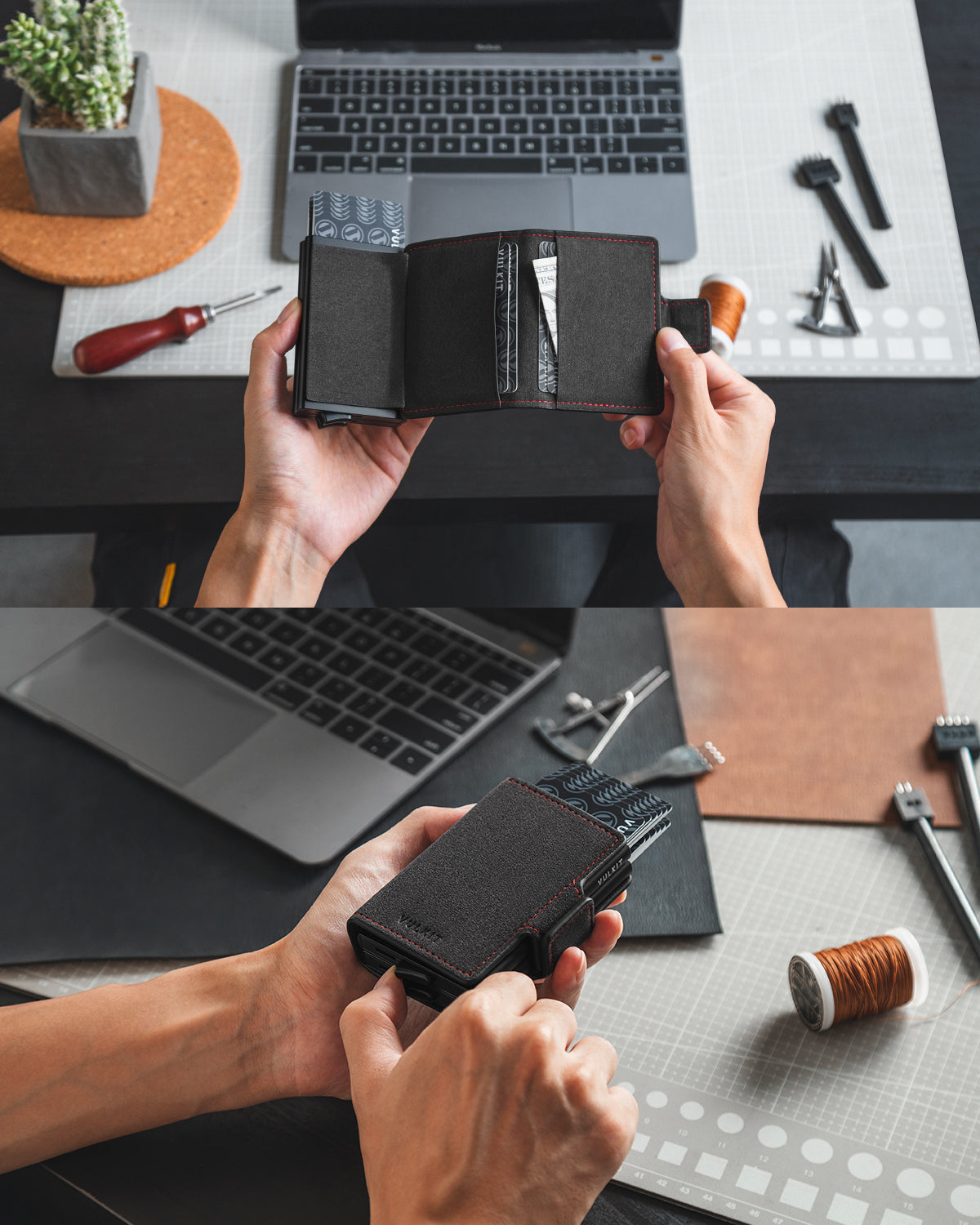 VC200d- Alcantara Leather, Double Aluminum Card Holders For more