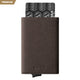VC203A- Alcantara Leather, Back Zipper Slot, Magnetic Strip Closure Tri-fold Wallet