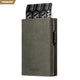 VC302P- Crazy Horse Genuine Leather, Side Slider Mechanism, Back Zipper Slot, Magnetic Strip Closure Tri-fold Wallet