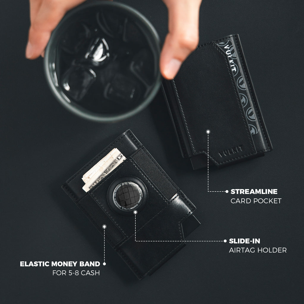 Wallet Band VC404- Removable Airtag Wallet with Money Band & AirTag Holder – VULKIT