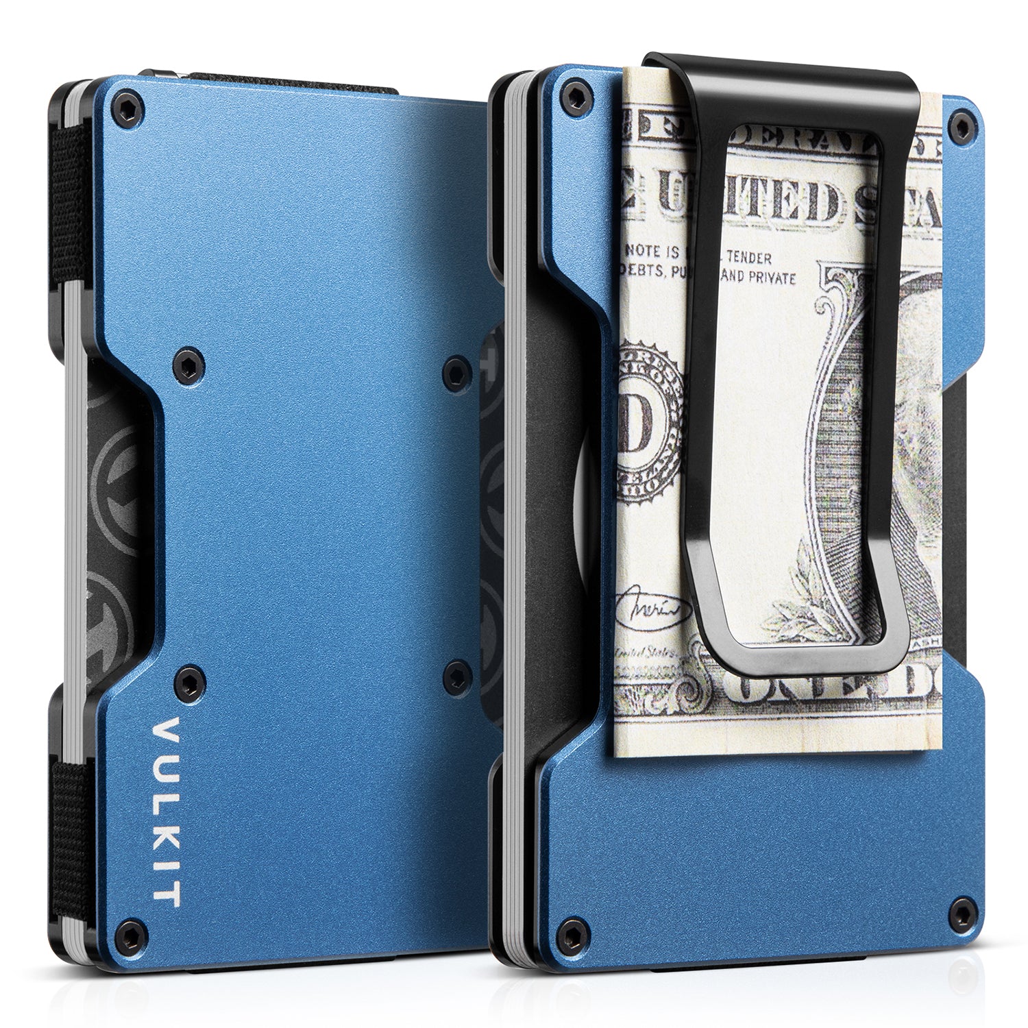 VCL300- Minimalist Metal Wallet with Airtag Holder Front Pocket