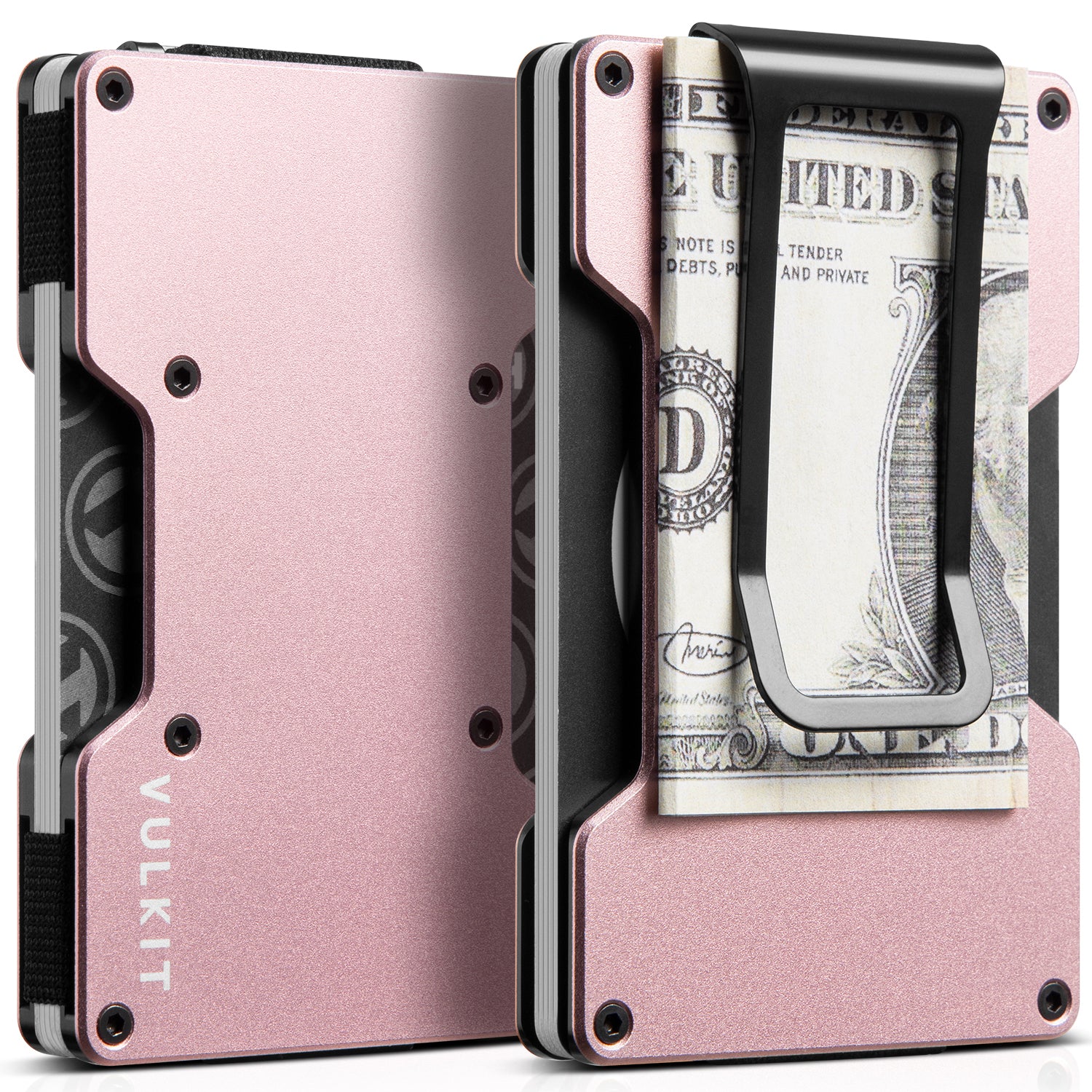 VCL300- Minimalist Metal Wallet with Airtag Holder Front Pocket