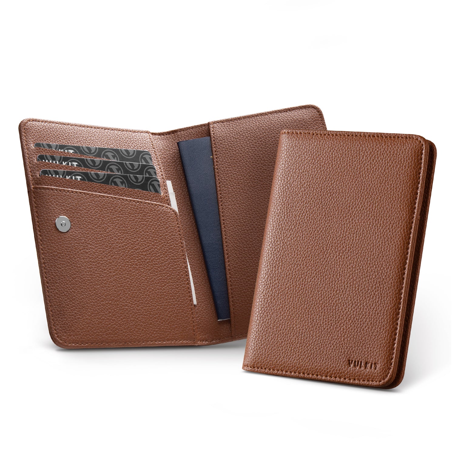 VPW102 - Funda para pasaporte de viaje con cierre magnético, con o