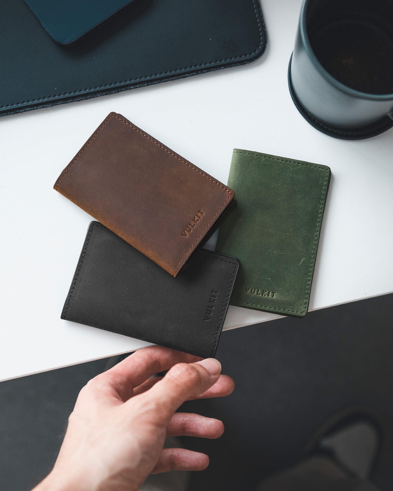 VBC100P- Crazy Horse Genuine Leather, 2 Sided Slim Business Card