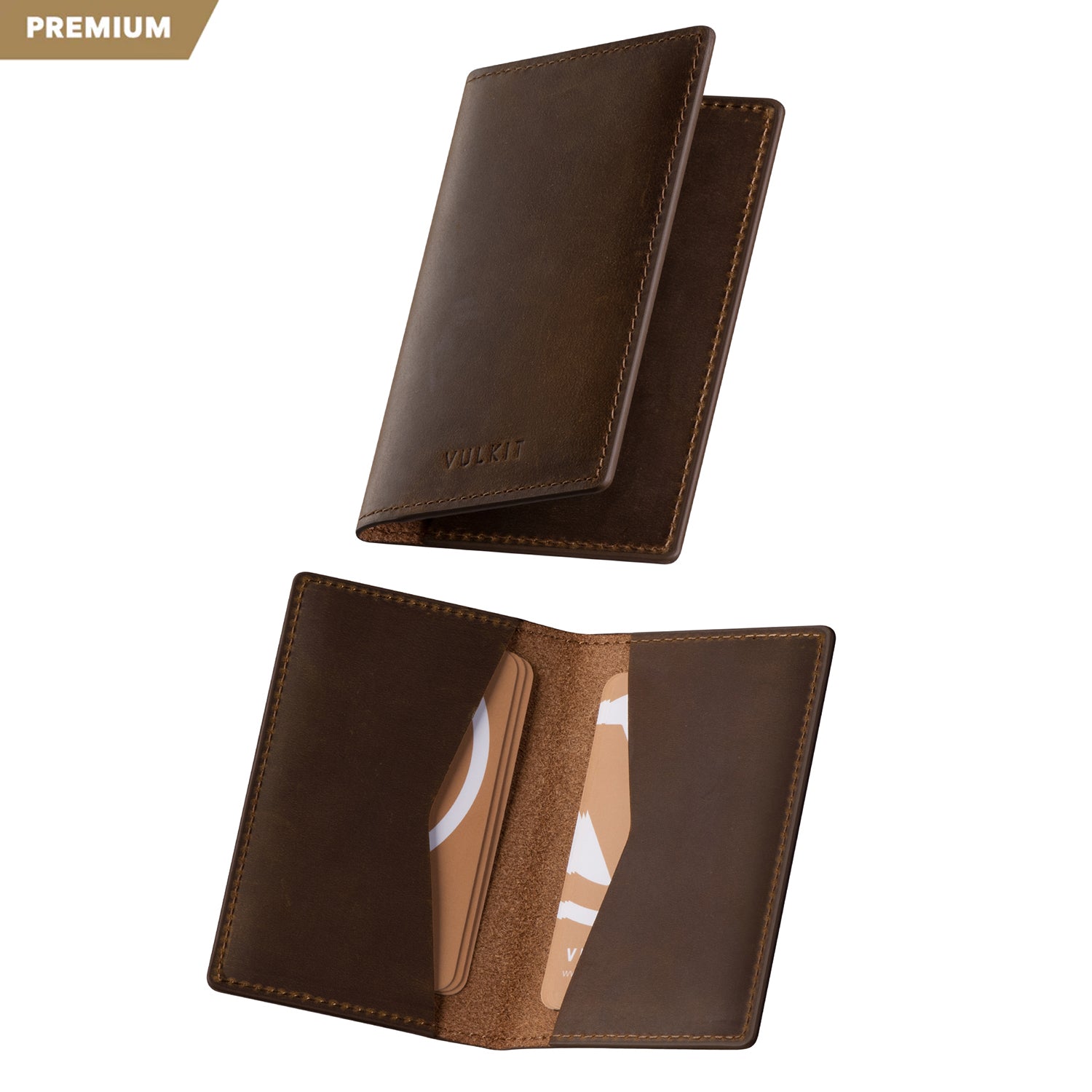 VBC100P- Crazy Horse Genuine Leather, 2 Sided Slim Business Card