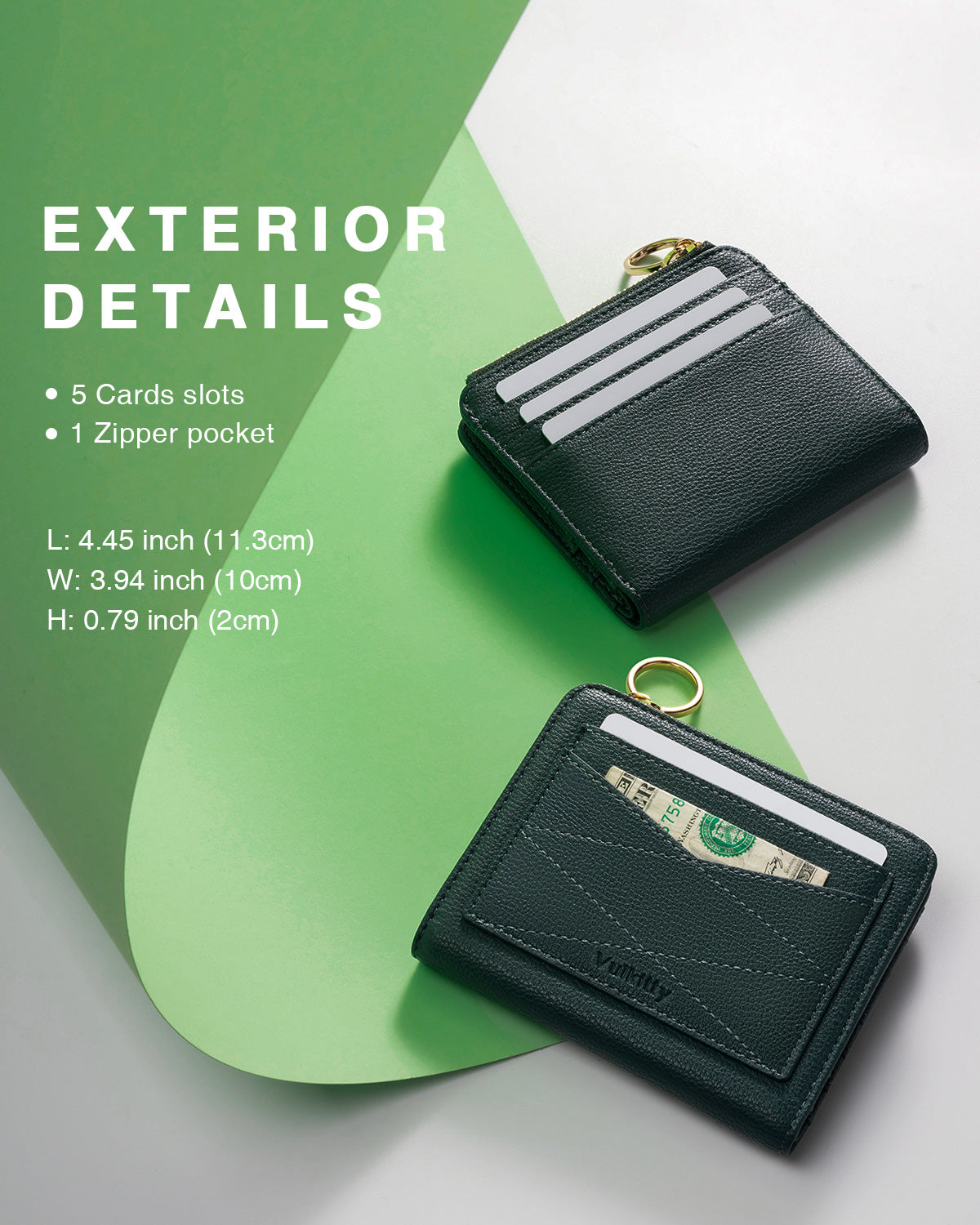 Womens Small Bifold Leather Wallet Card Holder Bag Zipper Pocket Change  Purse US