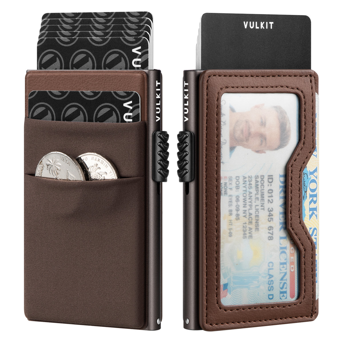 VC306- Elastic Cloth Slot & Leather Visible Window For Cash, Coins, an ...
