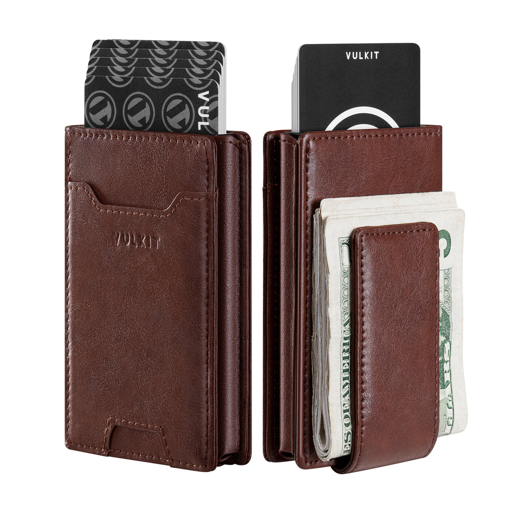 Mirrorlet Slim Card Holder Wallet, Trifold Classic Leather Wallet Wine for Men. Also Available in BLACK. Men’s Trifold Passcase with 6 Credit Card