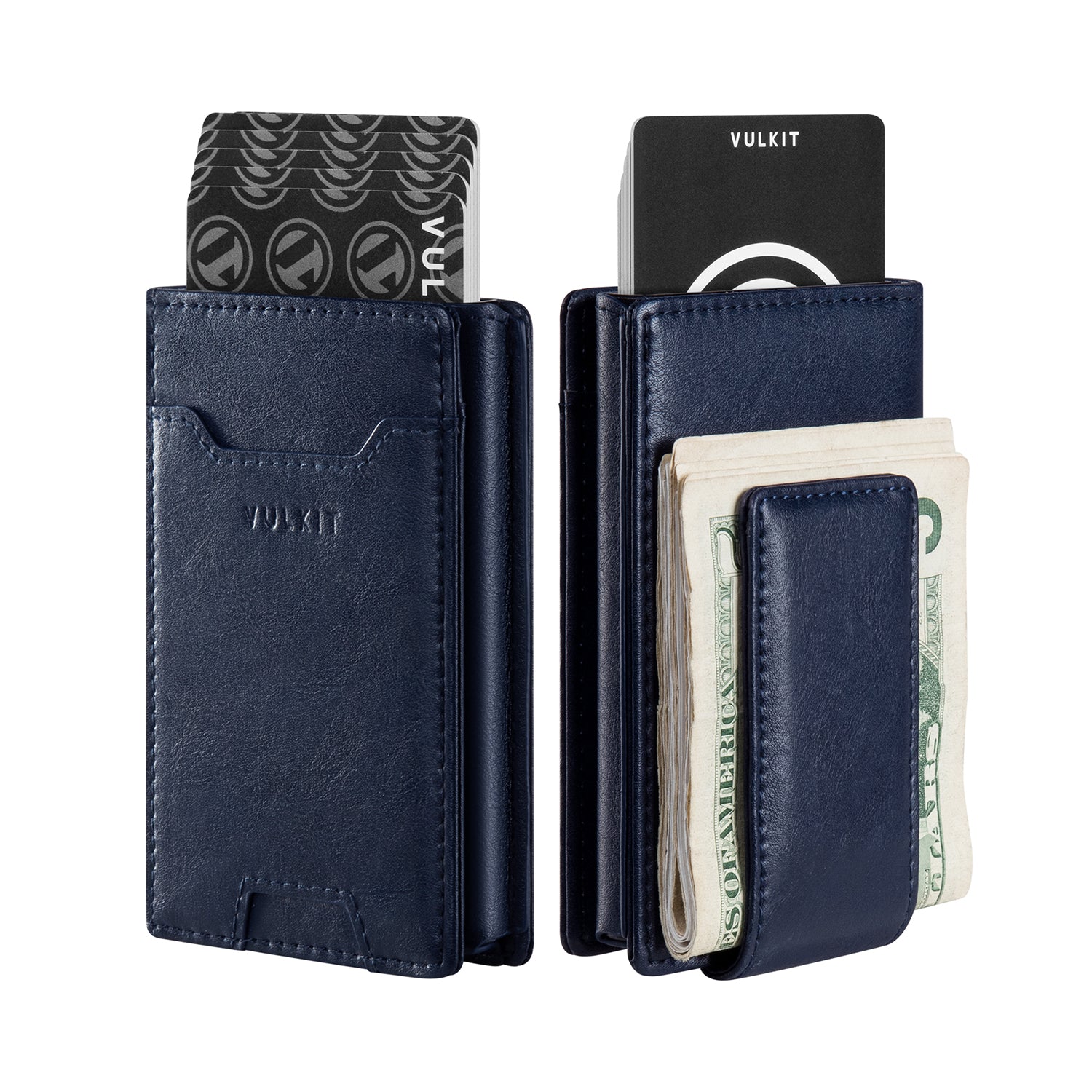 VC206- Removable Aluminum Case Design, Powerful Magnetic Money Clip Wallet VC206-Navy