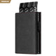 VC302A- Alcantara Leather, Spacious Banknote Pocket, Back Zipper Slot, Magnetic Strip Closure Tri-fold Wallet