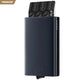 VC203P- Genuine Leather, Back Zipper Slot, Magnetic Strip Closure Tri-fold Wallet